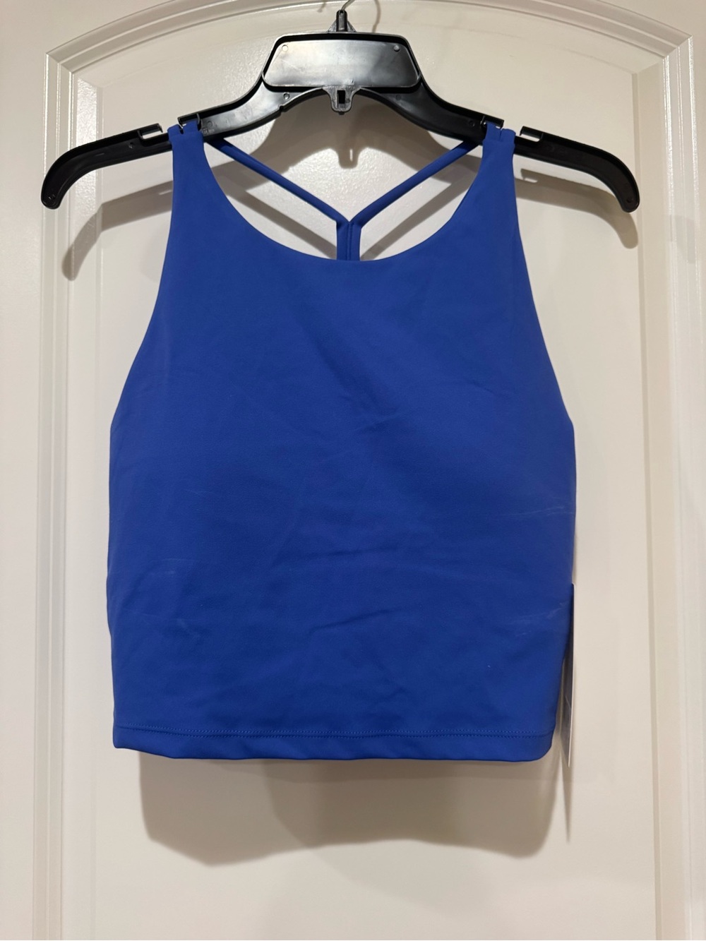Jockey Royal Blue High-Neck Sports Bralette with Strappy Back